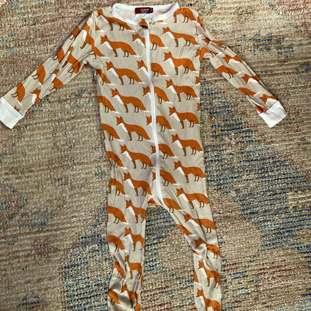Milk Barn 3-4T fox pajamas